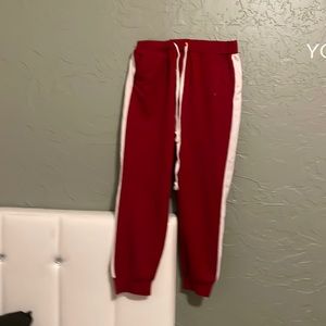 Red sweatpants